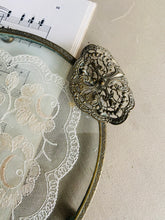 Load image into Gallery viewer, Original vintage glass tray with embroidered lace inlay
