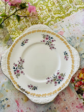 Load image into Gallery viewer, Vintage Royal Grafton China cake plate featuring sprays of pink flowers 24cm
