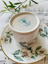 Load image into Gallery viewer, Crown Staffordshire white rose coffee cup and saucer set
