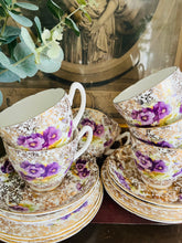 Load image into Gallery viewer, Vintage chintz 1950s Teaset 22k gold detailing
