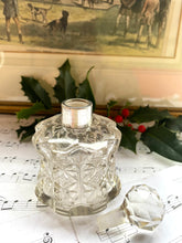 Load image into Gallery viewer, Antique cut glass perfume bottle with silver top hallmarked London 1928
