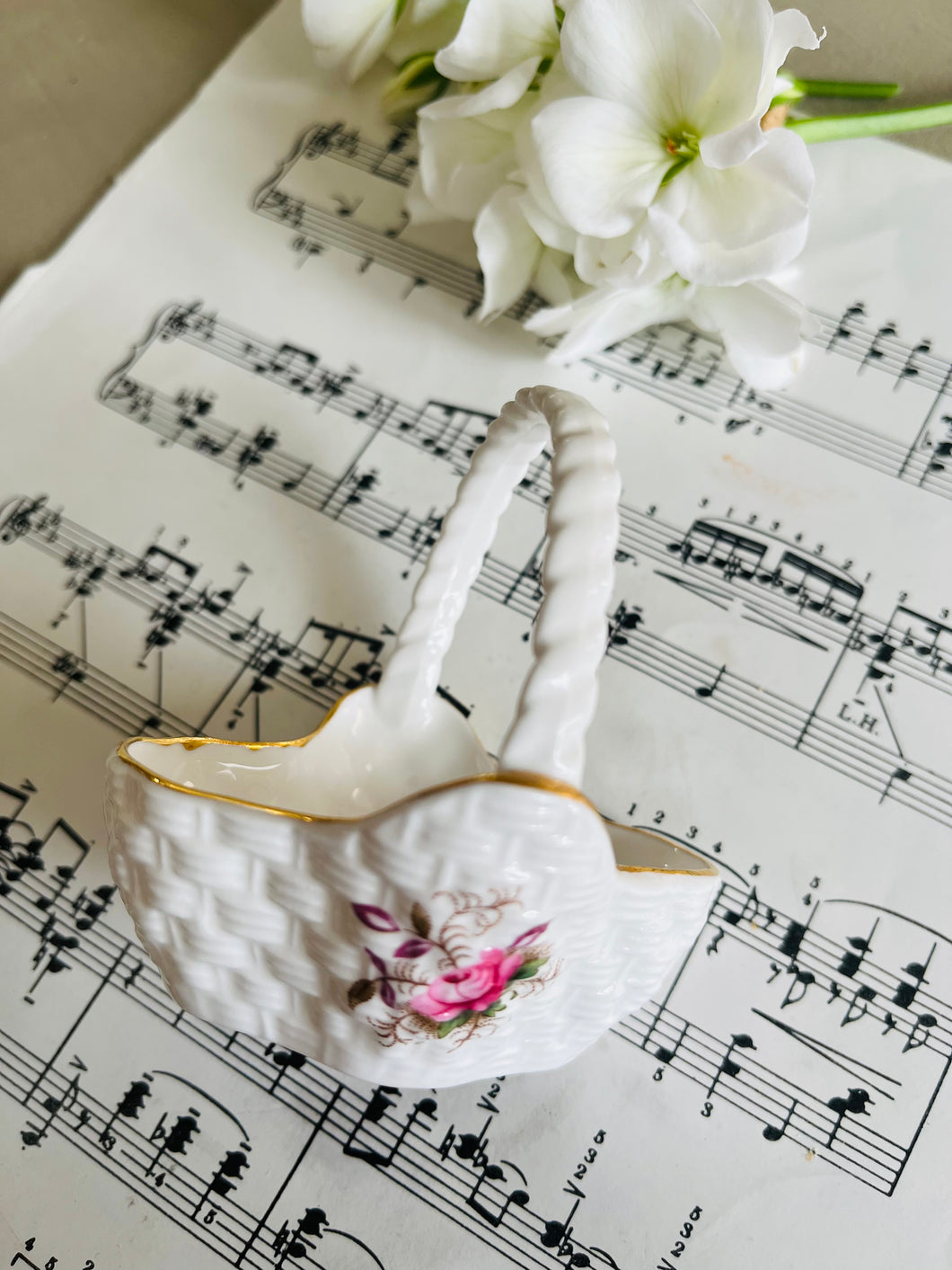 Royal Albert lavender rose decorative basket