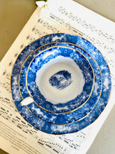 Load image into Gallery viewer, Antique blue and white 21 piece teaset by Heathcote China c1910
