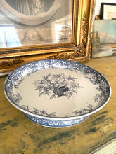 Load image into Gallery viewer, Antique blue and white cheese platter c1880
