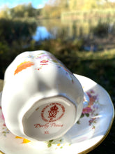 Load image into Gallery viewer, Royal Crown Derby Coffee cup and saucer in the Posies pattern
