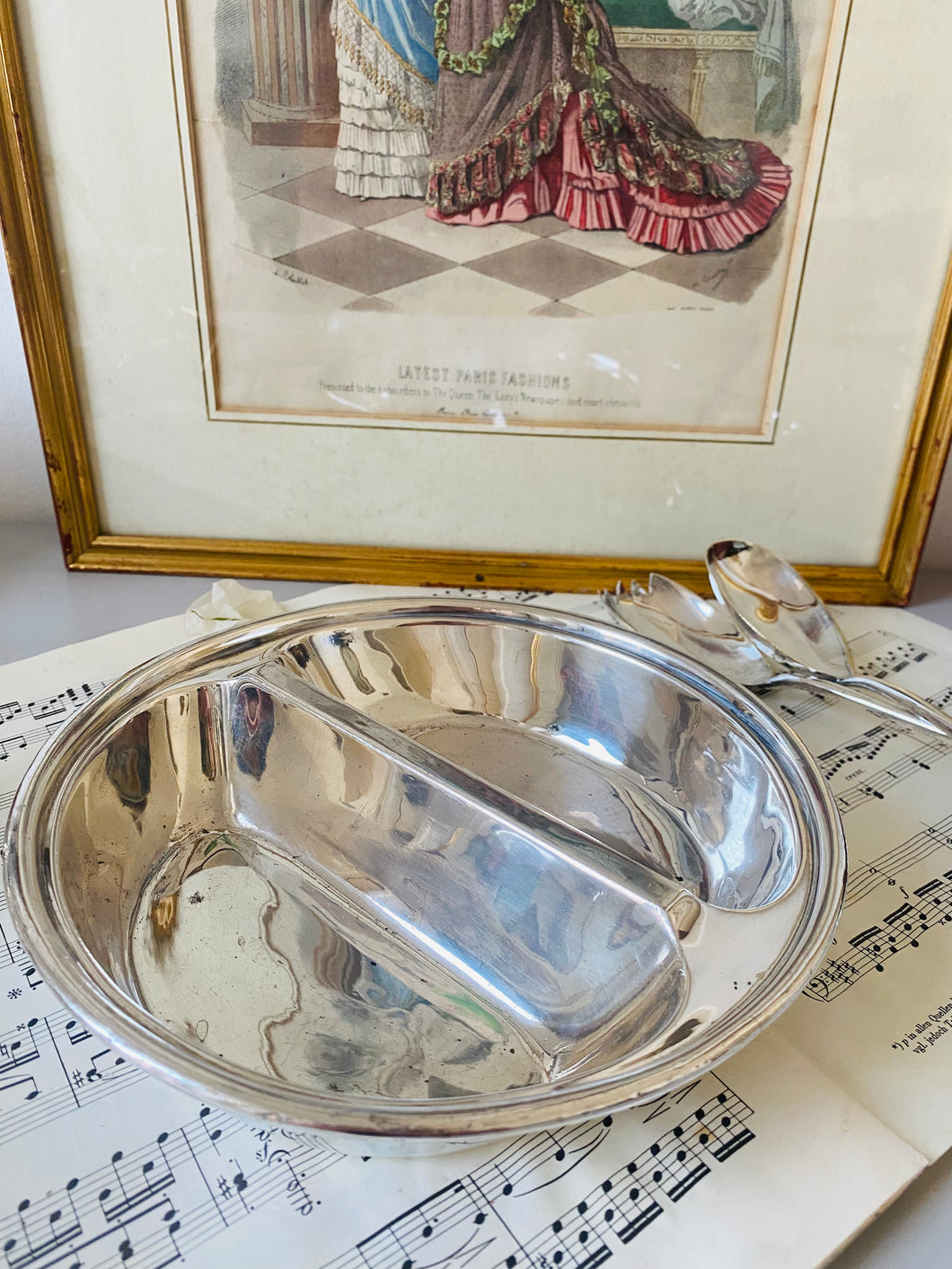 Original vintage silver plated serving dish