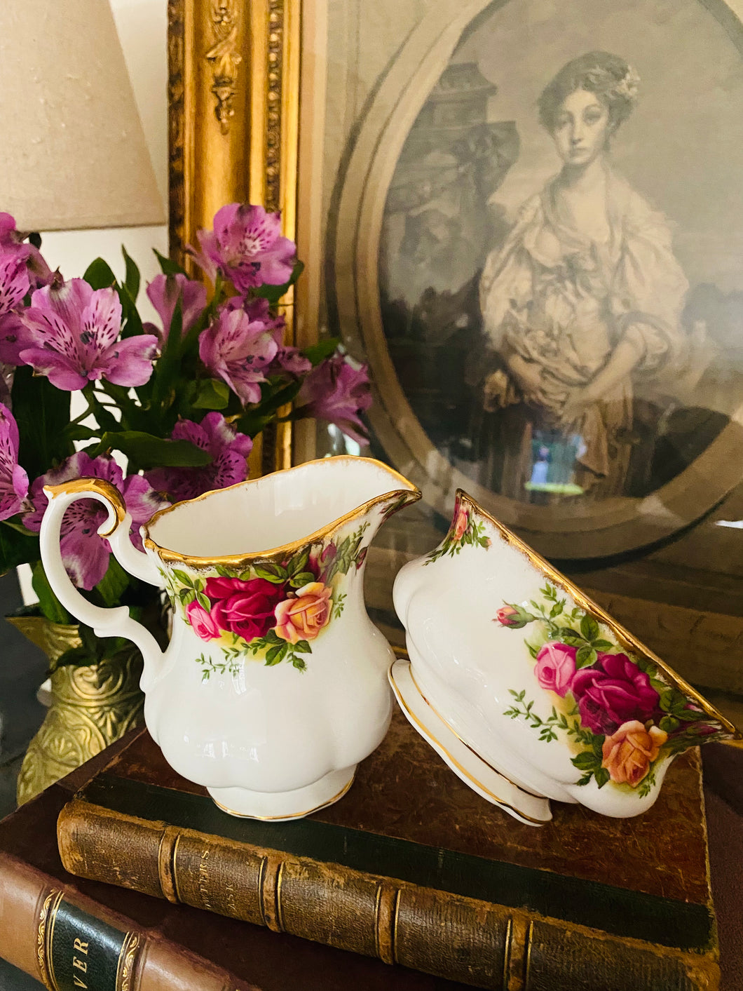 Royal Albert old country roses Milk and sugar bowl