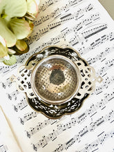 Load image into Gallery viewer, Silver plated tea strainer and drip tray
