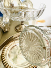 Load image into Gallery viewer, Vintage cut glass claret jug with silver plated top and handle Made in England

